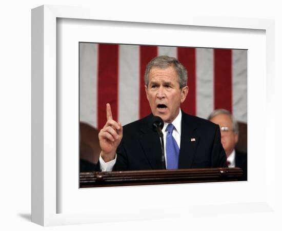 President Bush Delivers His Fifth State of the Union Speech-null-Framed Photographic Print