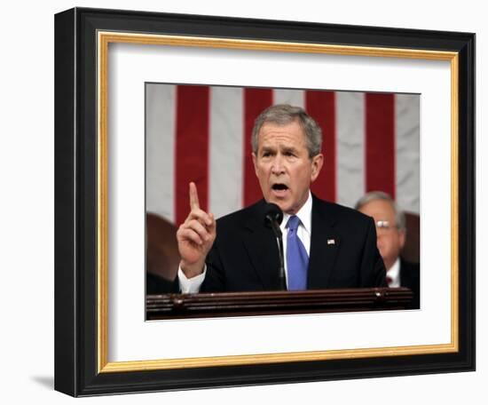 President Bush Delivers His Fifth State of the Union Speech-null-Framed Photographic Print