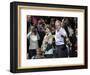 President Bush, Right, and First Lady Laura Bush Arrive for a Rally for Texas Governor Rick Perry-Lm Otero-Framed Photographic Print