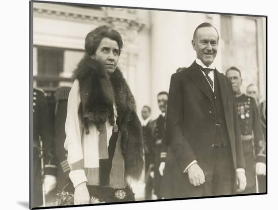 President Calvin and First Lady Grace Coolidge at the 1928 White House New Year's Reception-null-Mounted Photo