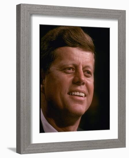 President Candidate John F. Kennedy Attending the Democratic National Convention-Paul Schutzer-Framed Photographic Print