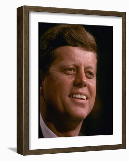 President Candidate John F. Kennedy Attending the Democratic National Convention-Paul Schutzer-Framed Photographic Print