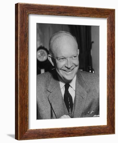 President Dwight D. Eisenhower Close-Up-Ed Clark-Framed Photographic Print