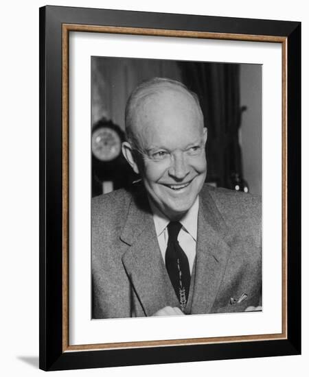 President Dwight D. Eisenhower Close-Up-Ed Clark-Framed Photographic Print