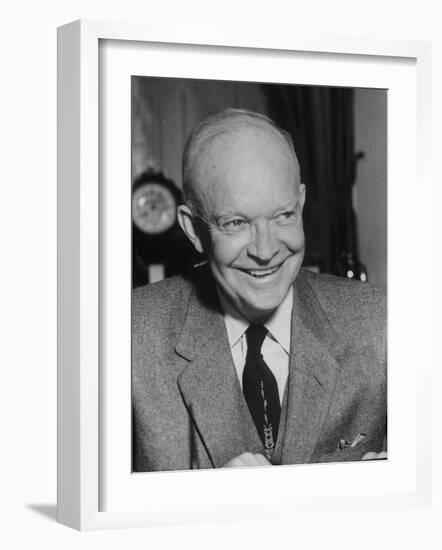 President Dwight D. Eisenhower Close-Up-Ed Clark-Framed Photographic Print