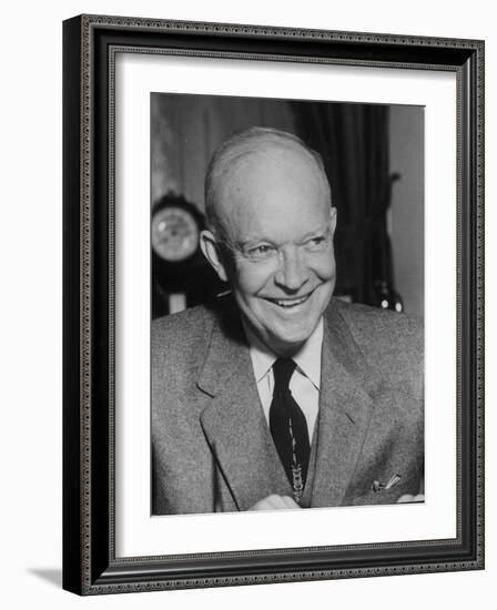 President Dwight D. Eisenhower Close-Up-Ed Clark-Framed Photographic Print