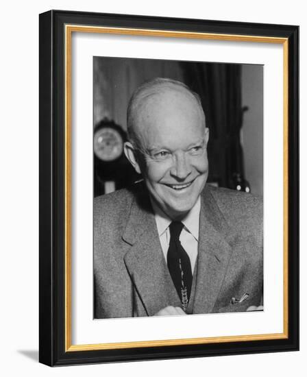 President Dwight D. Eisenhower Close-Up-Ed Clark-Framed Photographic Print