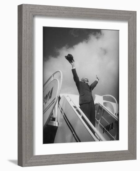 President Dwight D. Eisenhower, During Arrival For Summit Conference-Ed Clark-Framed Photographic Print