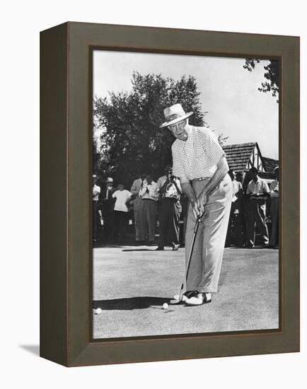 President Dwight Eisenhower on a Golf Course Putting Green-null-Framed Stretched Canvas
