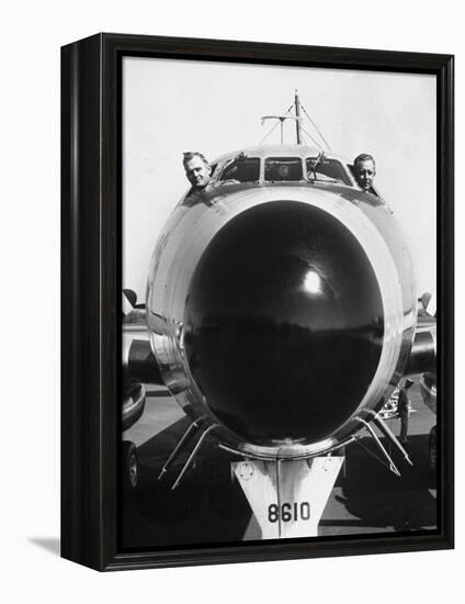 President Dwight Eisenhower's Plane, Columbine, with Pilots Lt. Col. William Drape and Mjr. Thomas-Hank Walker-Framed Premier Image Canvas