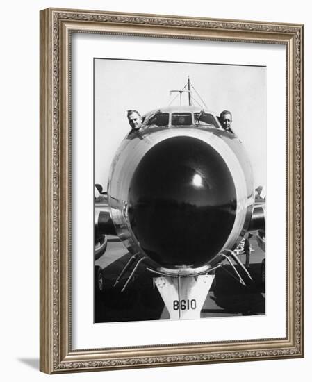 President Dwight Eisenhower's Plane, Columbine, with Pilots Lt. Col. William Drape and Mjr. Thomas-Hank Walker-Framed Photographic Print