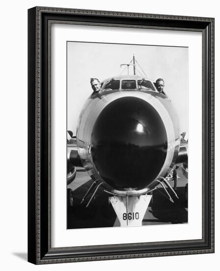 President Dwight Eisenhower's Plane, Columbine, with Pilots Lt. Col. William Drape and Mjr. Thomas-Hank Walker-Framed Photographic Print