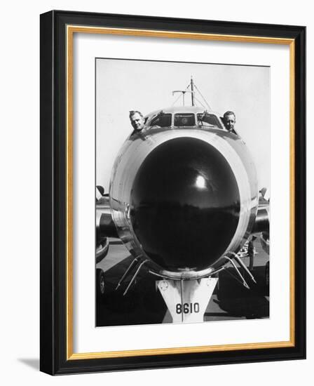 President Dwight Eisenhower's Plane, Columbine, with Pilots Lt. Col. William Drape and Mjr. Thomas-Hank Walker-Framed Photographic Print