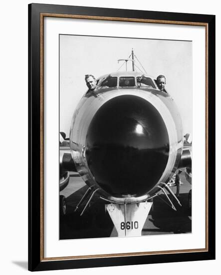 President Dwight Eisenhower's Plane, Columbine, with Pilots Lt. Col. William Drape and Mjr. Thomas-Hank Walker-Framed Photographic Print