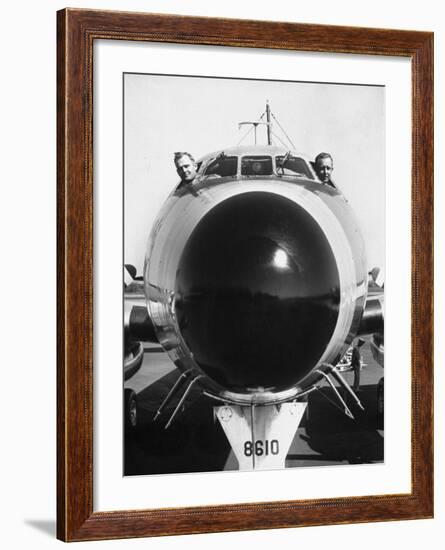 President Dwight Eisenhower's Plane, Columbine, with Pilots Lt. Col. William Drape and Mjr. Thomas-Hank Walker-Framed Photographic Print