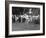 President Eisenhower Teeing Off on a Golf Course, Summer 1957-null-Framed Photo