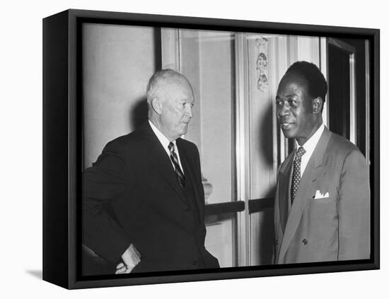 President Eisenhower with Kwame Nkrumah, President of Ghana-null-Framed Stretched Canvas