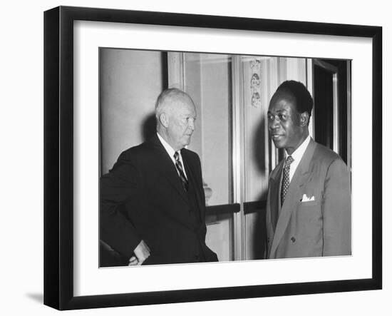 President Eisenhower with Kwame Nkrumah, President of Ghana-null-Framed Photo