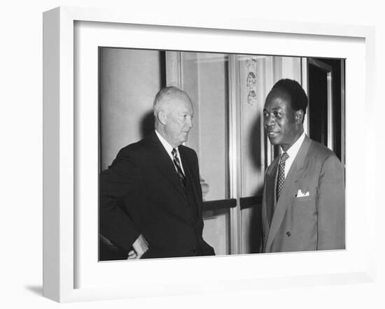 President Eisenhower with Kwame Nkrumah, President of Ghana-null-Framed Photo