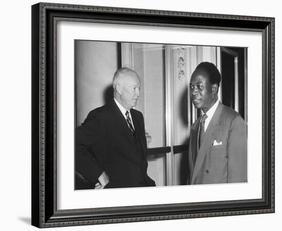 President Eisenhower with Kwame Nkrumah, President of Ghana-null-Framed Photo