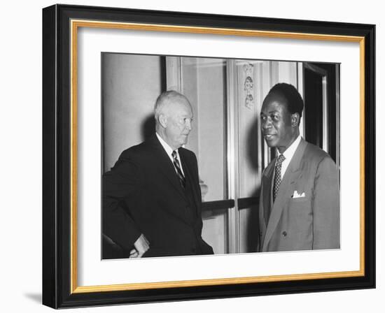 President Eisenhower with Kwame Nkrumah, President of Ghana-null-Framed Photo