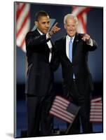 President-Elect Barack Obama and VP Joe Biden after Acceptance Speech, Nov 4, 2008-null-Mounted Photographic Print
