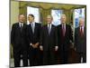 President-Elect Barack Obama is Welcomed by President George W. Bush for a Meeting at White House-null-Mounted Photographic Print