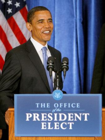 President Elect Barack Obama Smiles Before Speaking Press Conference Nov 7 08 Photographic Print Art Com