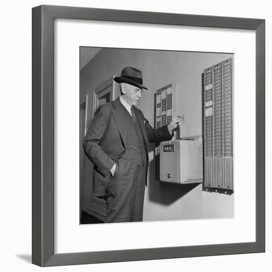 President Eugene Grace, Arriving for Work after Settlement of Bethlehem Steel Strike-Bernard Hoffman-Framed Photographic Print