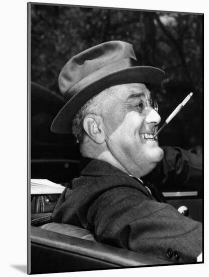 President Franklin Roosevelt, Debonair with His Cigarette Holder, 1939-null-Mounted Photo