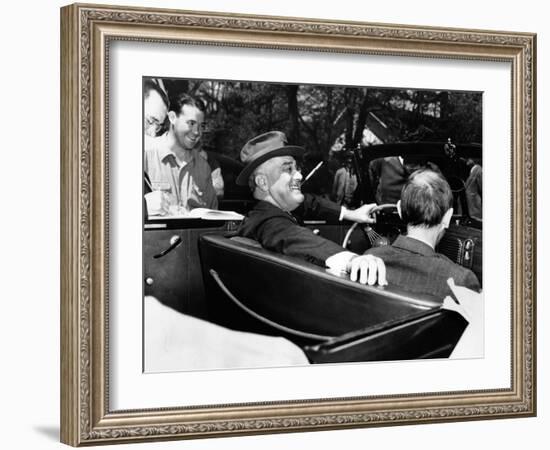 President Franklin Roosevelt, Debonair with His Cigarette Holder-null-Framed Photo