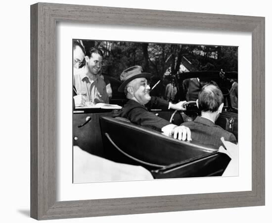 President Franklin Roosevelt, Debonair with His Cigarette Holder-null-Framed Photo