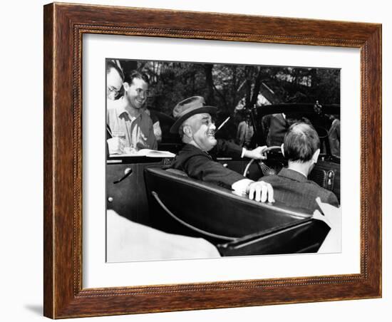 President Franklin Roosevelt, Debonair with His Cigarette Holder-null-Framed Photo