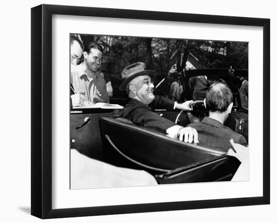 President Franklin Roosevelt, Debonair with His Cigarette Holder-null-Framed Photo