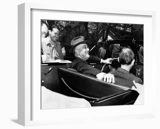 President Franklin Roosevelt, Debonair with His Cigarette Holder-null-Framed Photo