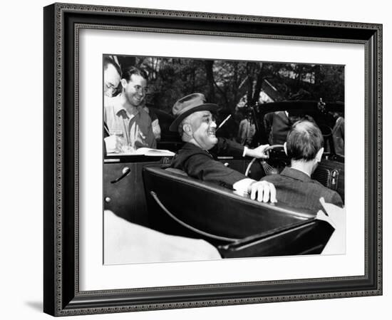 President Franklin Roosevelt, Debonair with His Cigarette Holder-null-Framed Photo