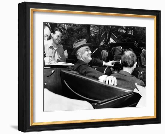 President Franklin Roosevelt, Debonair with His Cigarette Holder-null-Framed Photo