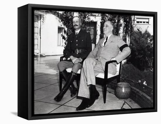 President Franklin Roosevelt Photographed with French General Henri Honore Giraud, Jan. 1943-null-Framed Stretched Canvas