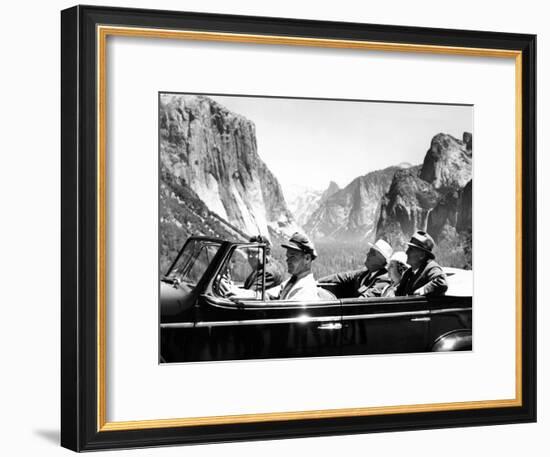 President Franklin Roosevelt Visiting Yosemite National Park-null-Framed Photo