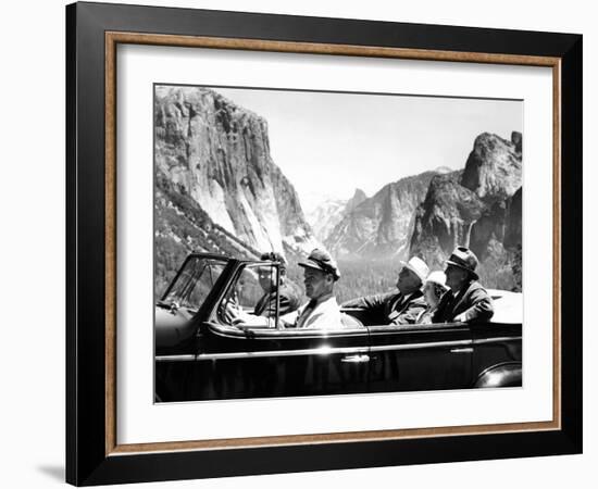 President Franklin Roosevelt Visiting Yosemite National Park-null-Framed Photo