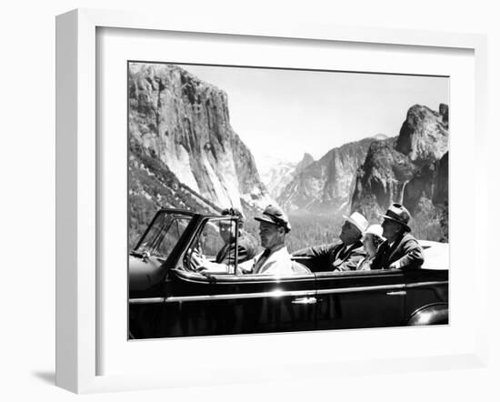 President Franklin Roosevelt Visiting Yosemite National Park-null-Framed Photo