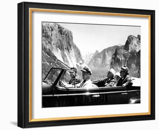 President Franklin Roosevelt Visiting Yosemite National Park-null-Framed Photo