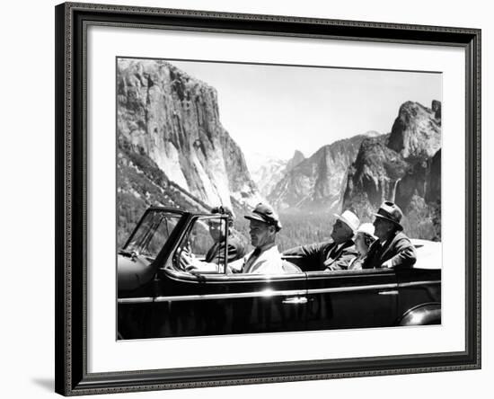 President Franklin Roosevelt Visiting Yosemite National Park-null-Framed Photo