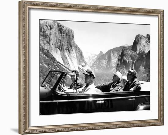 President Franklin Roosevelt Visiting Yosemite National Park-null-Framed Photo