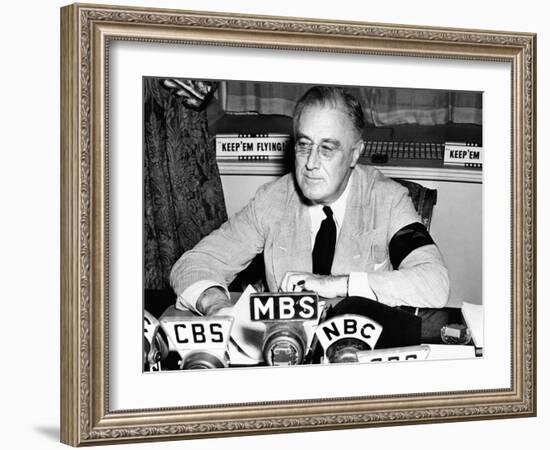 President Franklin Roosevelt Warns the Nation About German Provocations-null-Framed Photo