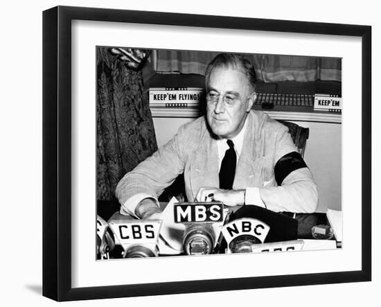 President Franklin Roosevelt Warns the Nation About German Provocations-null-Framed Photo