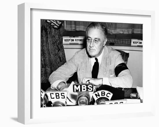 President Franklin Roosevelt Warns the Nation About German Provocations-null-Framed Photo