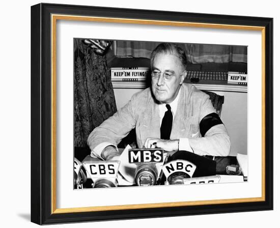 President Franklin Roosevelt Warns the Nation About German Provocations-null-Framed Photo