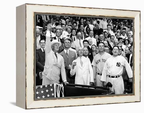 President Franklin Tossed Out the Ball Starting the All-Star Game in Griffith Stadium, Washington-null-Framed Stretched Canvas