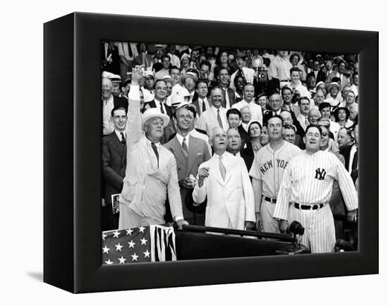 President Franklin Tossed Out the Ball Starting the All-Star Game in Griffith Stadium, Washington-null-Framed Stretched Canvas